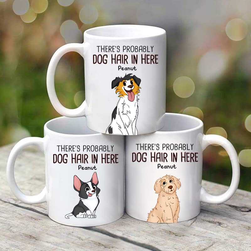 Cute Dog Hair In Here Personalized Coffee Mug