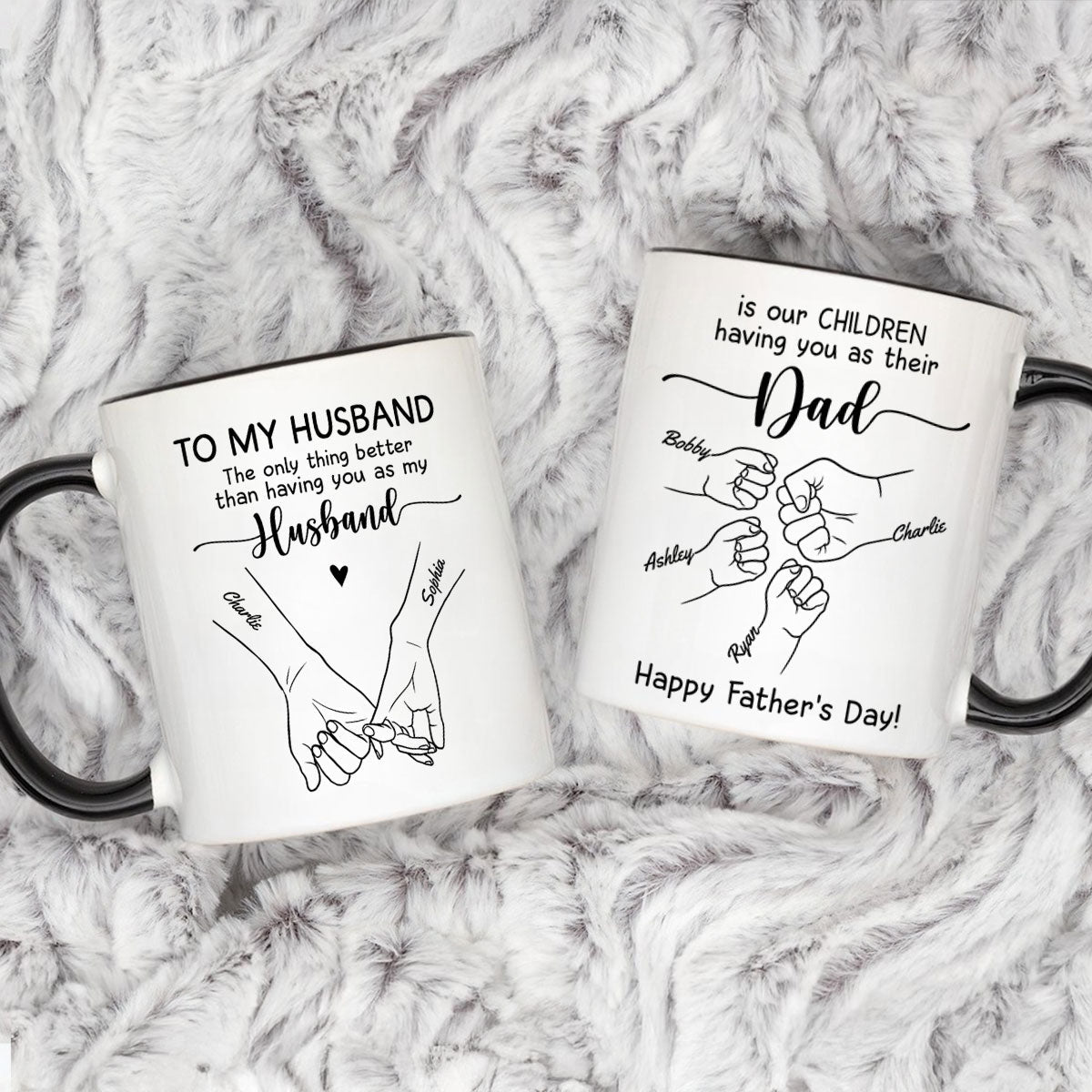 To My Husband Our Children Having You As Their Dad Outline Fist Bumps Personalized Mug