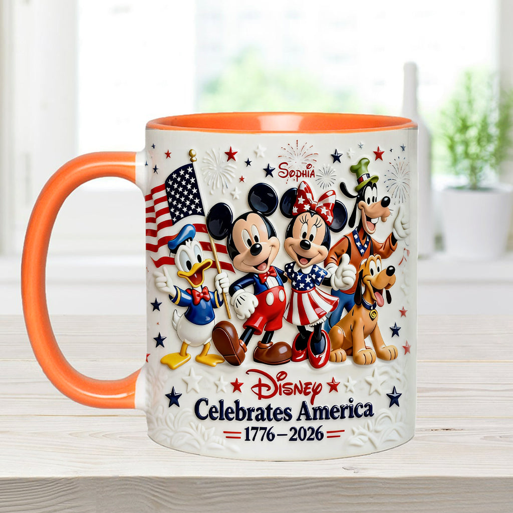 MkMo Magic Mouse Celebrate USA's 250th Anniversary - Personalized Accent Mug HH01