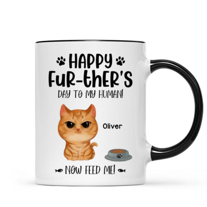 Angry Watercolor Cute Cats Happy Fur-ther's Day Father's Day Gift For Cat Dads Personalized Mug