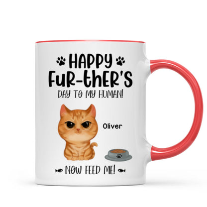 Angry Watercolor Cute Cats Happy Fur-ther's Day Father's Day Gift For Cat Dads Personalized Mug