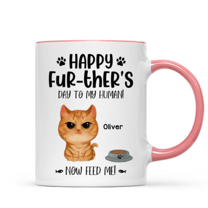 Angry Watercolor Cute Cats Happy Fur-ther's Day Father's Day Gift For Cat Dads Personalized Mug