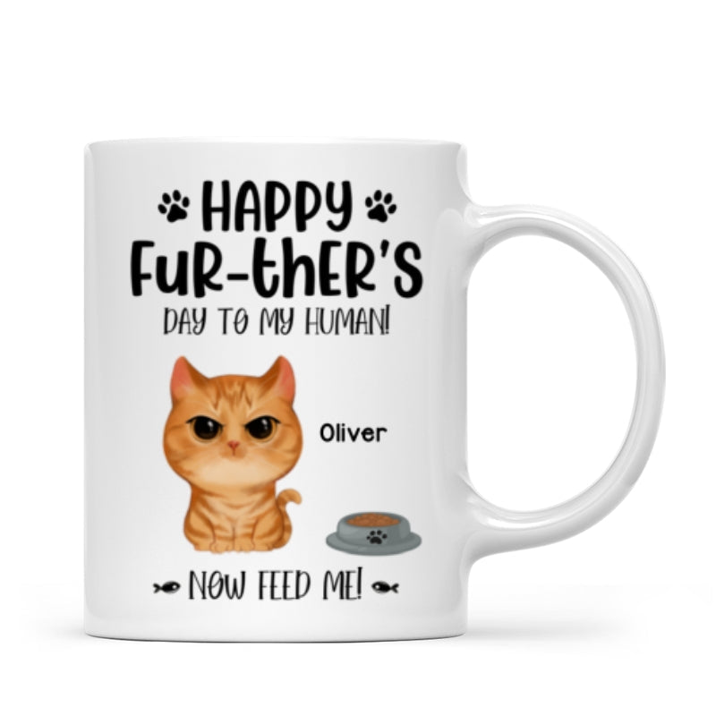 Angry Watercolor Cute Cats Happy Fur-ther's Day Father's Day Gift For Cat Dads Personalized Mug