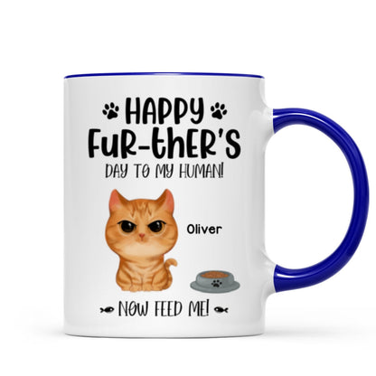 Angry Watercolor Cute Cats Happy Fur-ther's Day Father's Day Gift For Cat Dads Personalized Mug