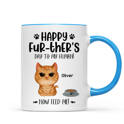 Angry Watercolor Cute Cats Happy Fur-ther's Day Father's Day Gift For Cat Dads Personalized Mug