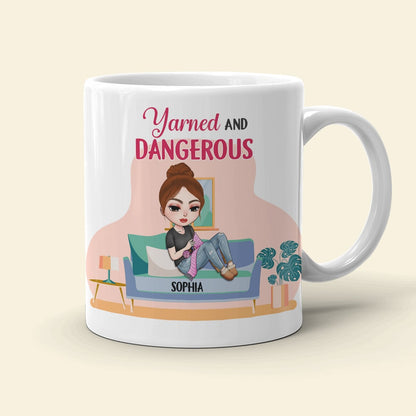 Yarned and Dangerous Personalized Knitting Mug Gift For Her