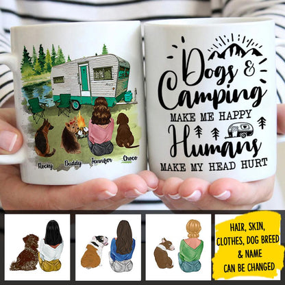 Dogs & Camping Make Me Happy - Personalized Mug