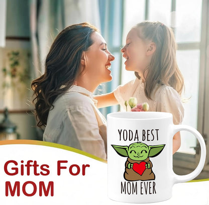 Yoda Best Mom Ever Coffee Mug Funny Gift for Mom from Daughter Son Kids Husband, Mothers Day Birthday Gift