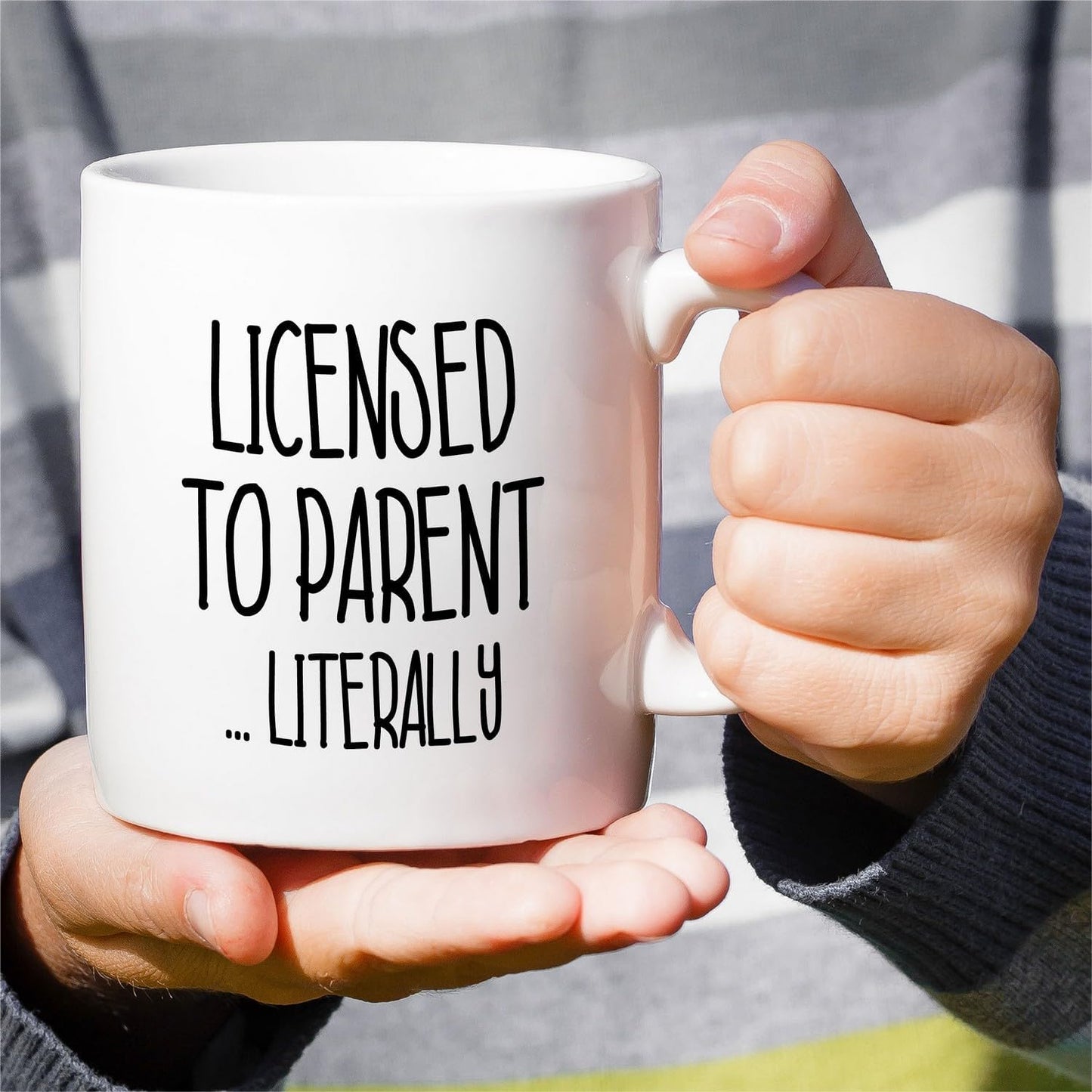 Licensed to Parent Literally Coffee Mug Funny Adoption Gift for New Adoptive Parents Mom Dad