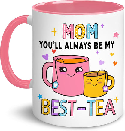 Mom Best Tea Coffee Mug Gift for Mom from Daughter Son Kids Husband, Birthday Mother's Day Christmas Gift