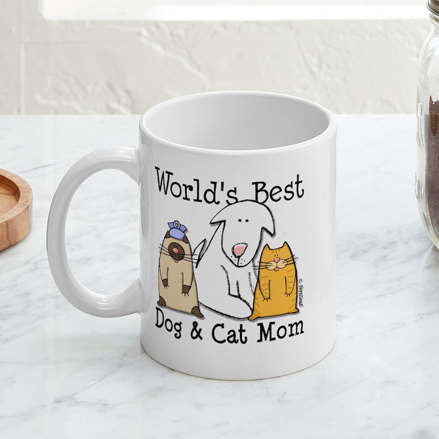 World's Best Dog and Cat Mom Coffee Mug Funny Pet Lover Gift for Dog Mom Cat Mom Women