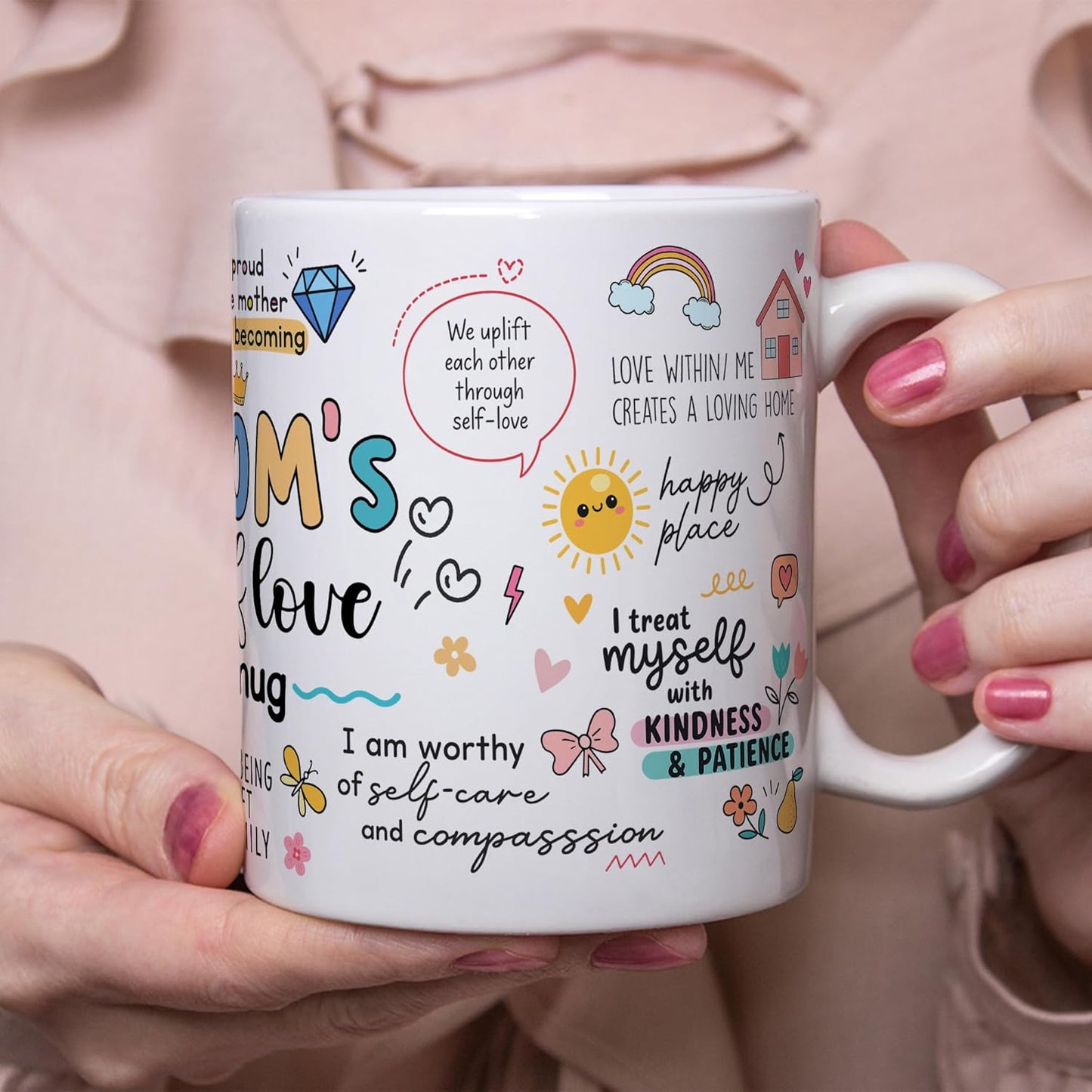 Mama Inspirational Coffee Mug Cute Affirmation Quote Ceramic Mug for Daily Coffee Tea, Gift for Mom from Daughter Son Kids Husband, Birthday Mothers Day Christmas Gift