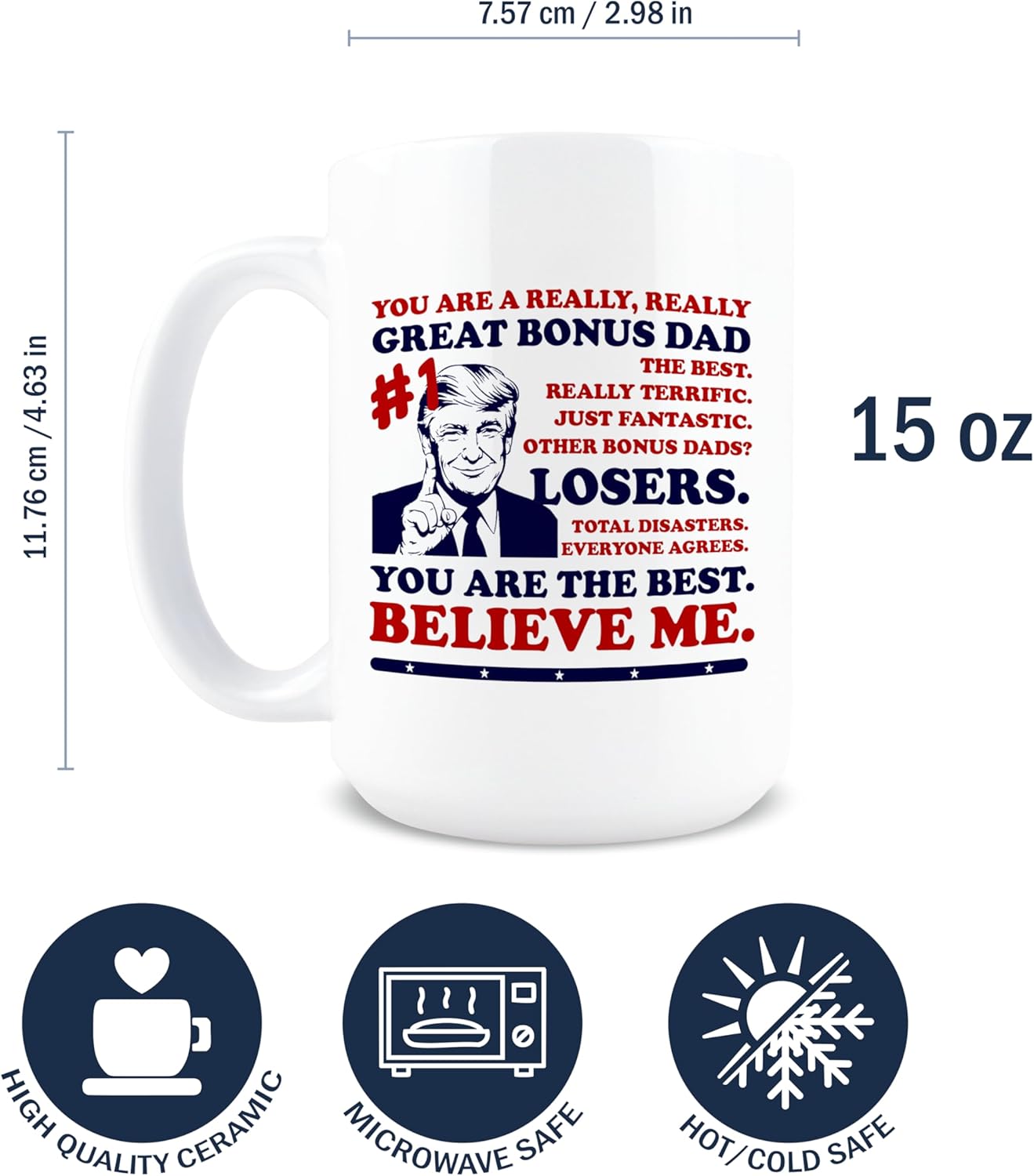 Best Bonus Dad Ever Coffee Mug Funny Gift for Stepdad Father in Law Birthday Christmas Gift Idea