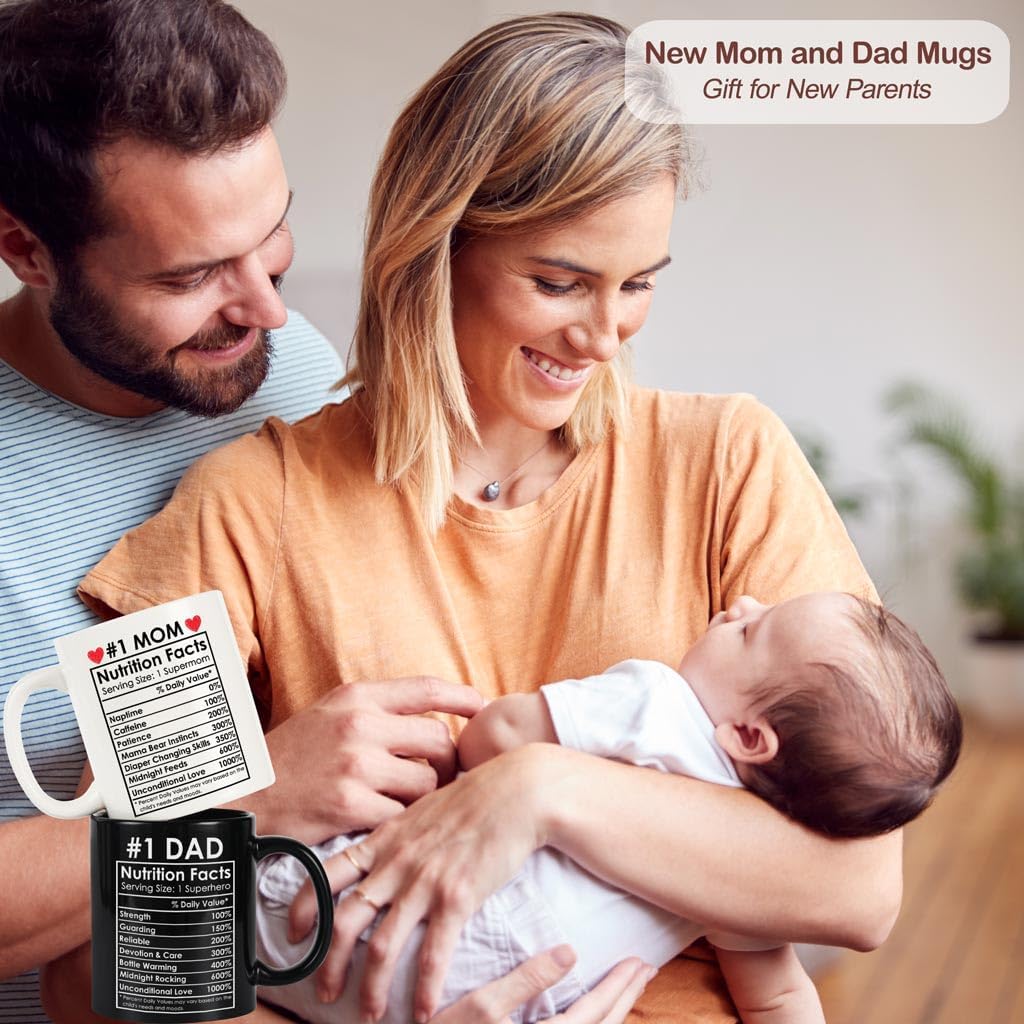 New Mom and Dad Coffee Mug for Expecting Parents, Pregnancy Announcement Gift for Mom Dad to Be, Baby Gender Reveal Gift, First Time Parents Gift