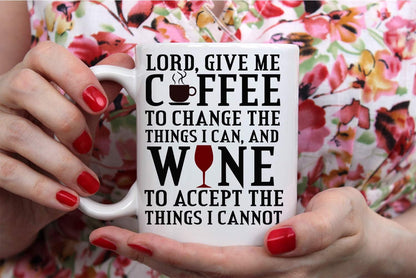 Lord Give Me Coffee To Change The Things I Can Funny Coffee Mug, Inspirational Humor Gift for Friend Coworker Boss Sister