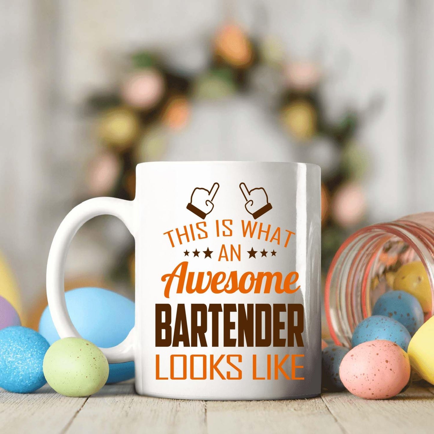 This Is What An Awesome Bartender Looks Like Coffee Mug, Funny Bartender Gift for Work Coworker, Birthday Christmas Gift