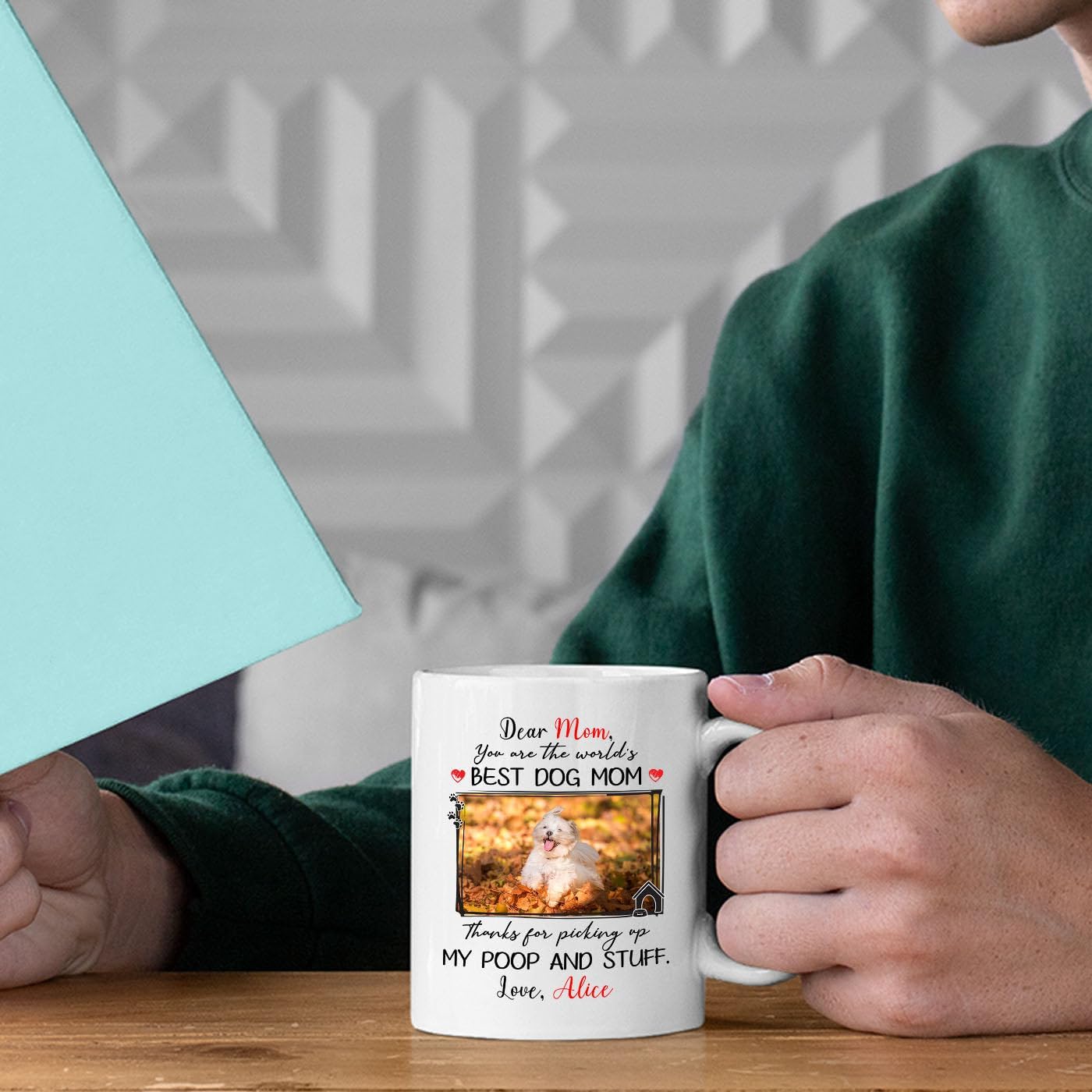 Dear Dog Mom Thanks For Picking Up My Poop Coffee Mug, Funny Gift for Dog Mom Birthday Mother's Day Gift