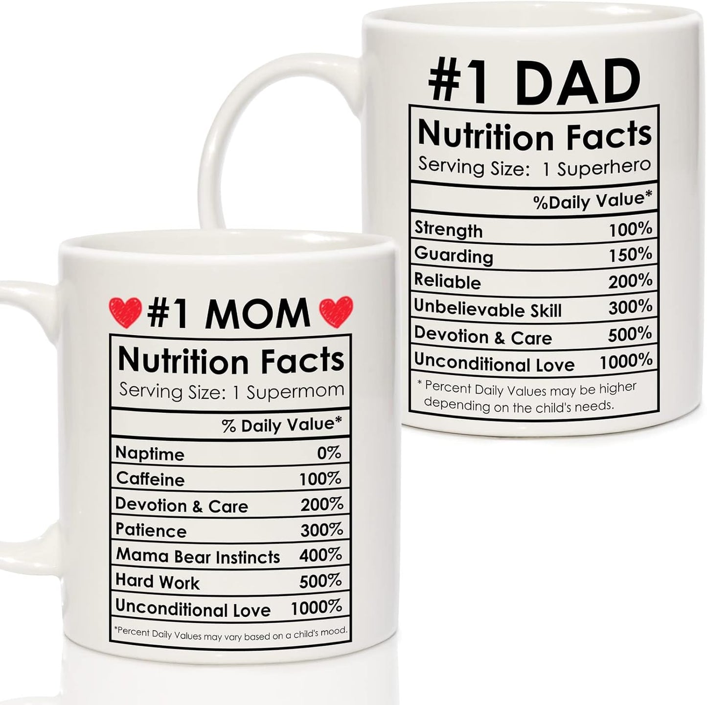 Mom And Dad Coffee Mug Set, Gift for Parents from Daughter Son Kids Birthday Anniversary Christmas Gift