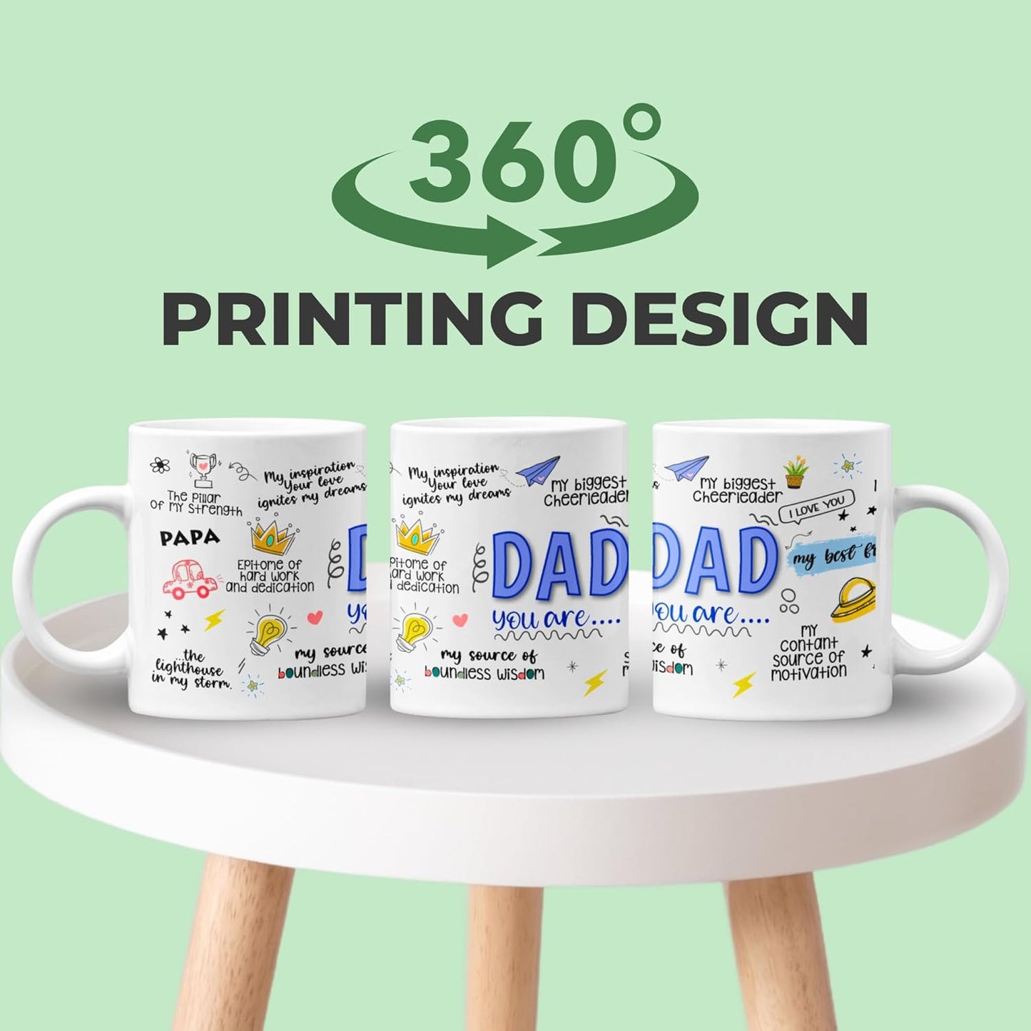 Dad You Are My Best Friend Ceramic Coffee Mug, Best Dad Ever Gift for Father Husband Grandpa, Fathers Day Birthday Christmas Gift from Daughter Son