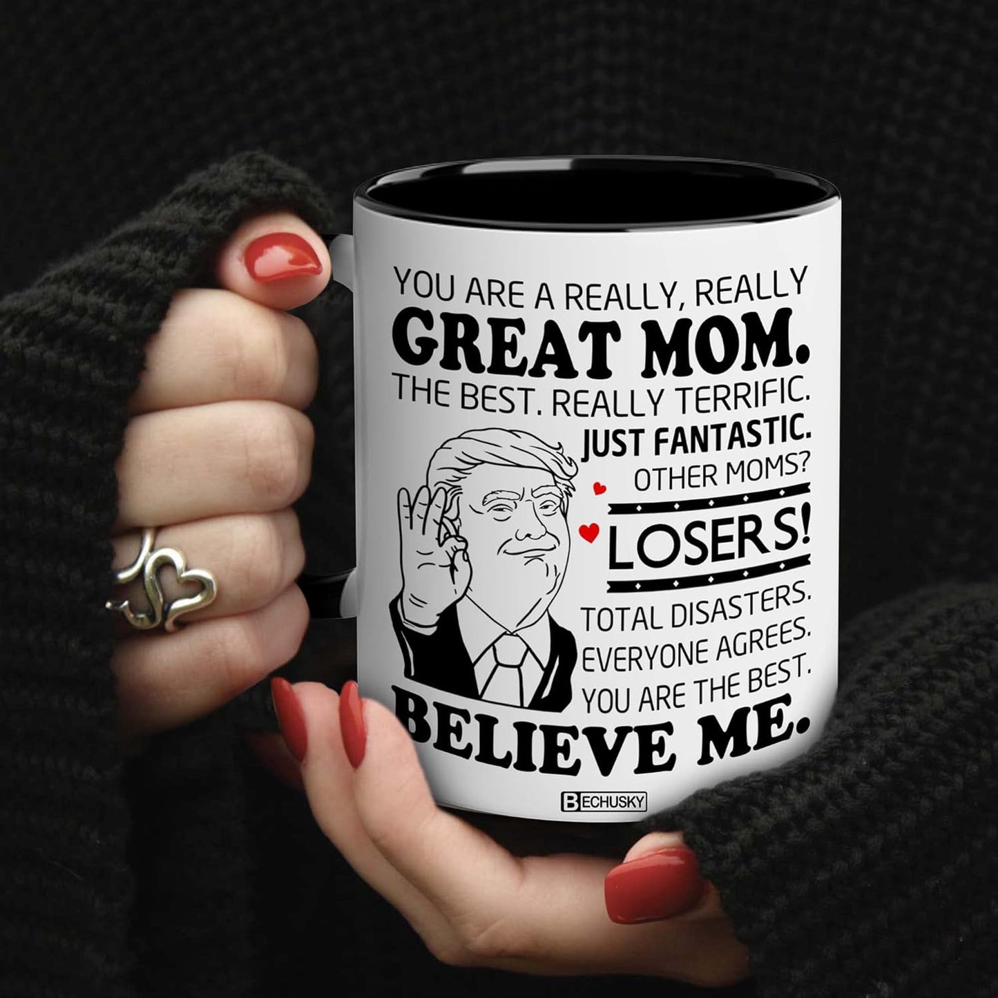 Best Mom Coffee Mug Gift for Mom from Daughter Son Kids Husband, Birthday Mother's Day Christmas Gift Idea
