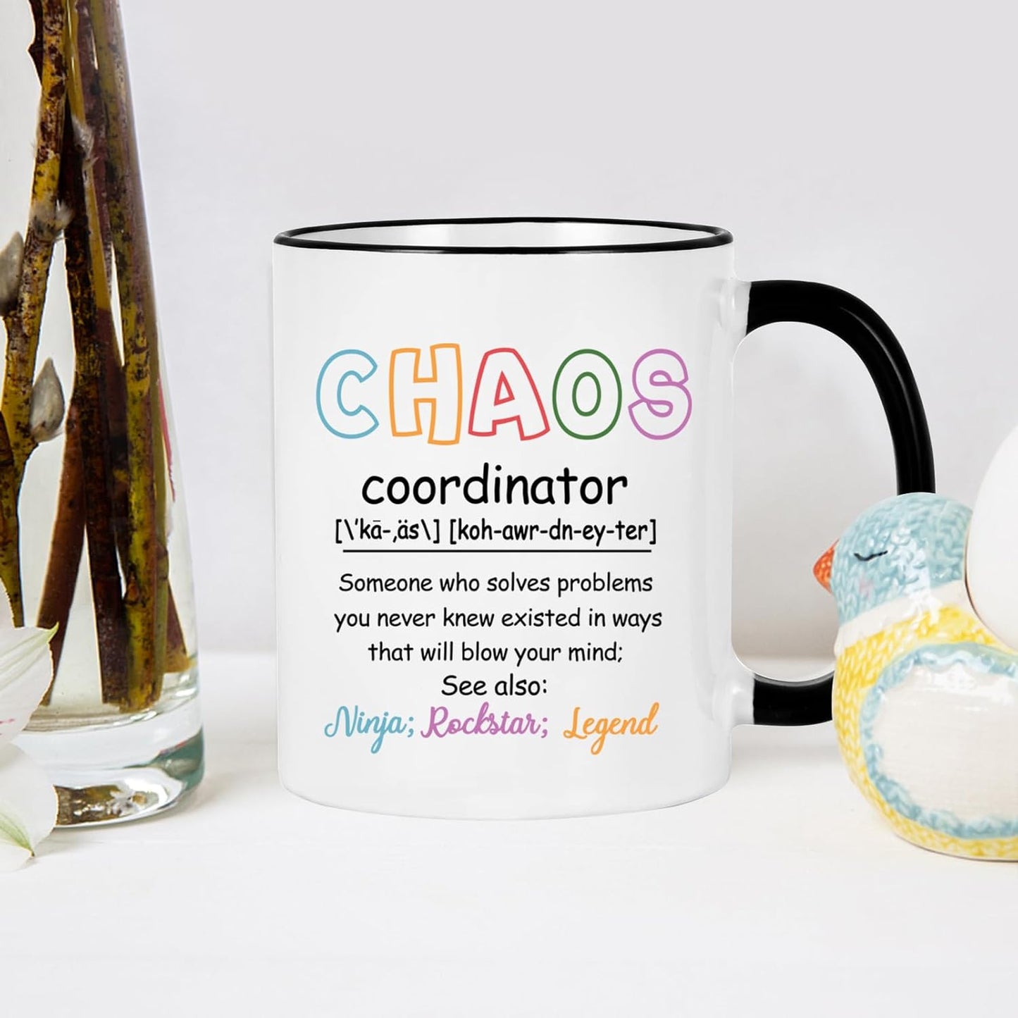 Chaos Coordinator Coffee Mug, Funny Office Gift for Boss Coworker Manager, Birthday Christmas Appreciation Gift