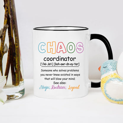 Chaos Coordinator Coffee Mug, Funny Office Gift for Boss Coworker Manager, Birthday Christmas Appreciation Gift