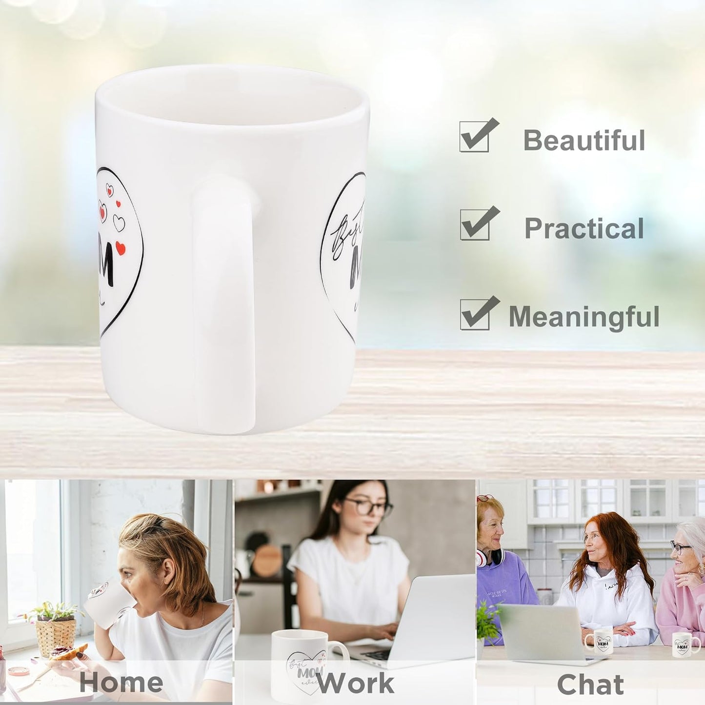 Mom Coffee Mug Gift for Mom Grandmother from Daughter Son Kids Husband, Mothers Day Birthday Gift