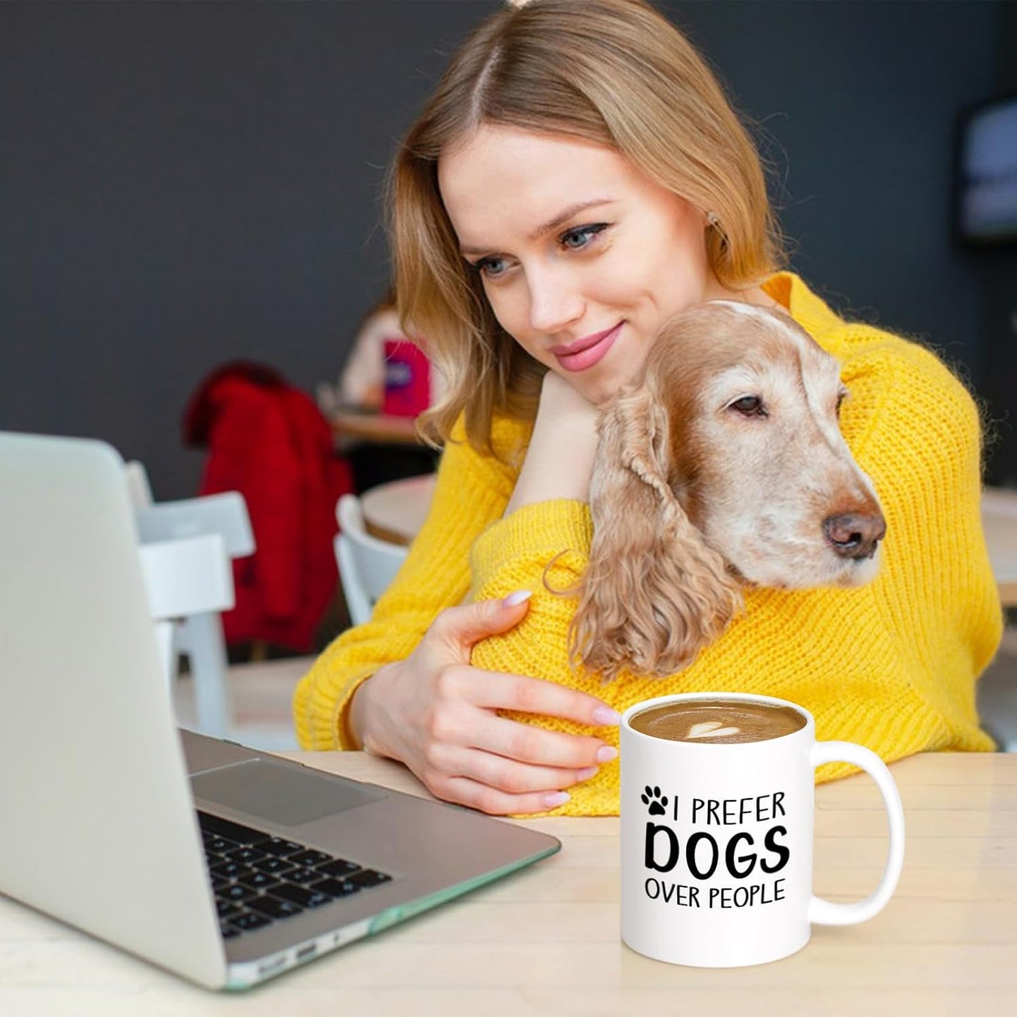 Dogs Over People Coffee Mug Funny Dog Lover Gift for Dog Mom Women Men, Birthday Christmas Gift