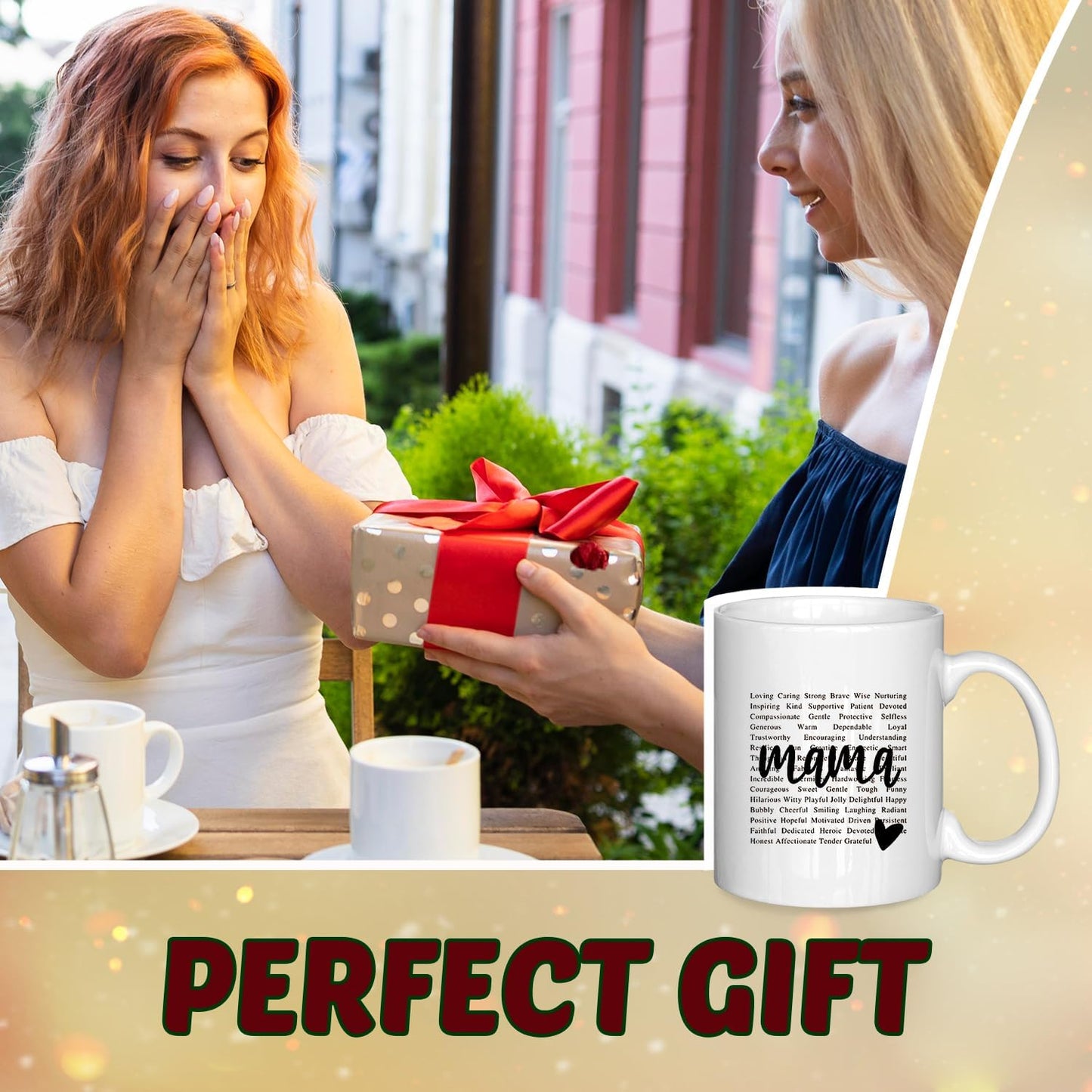 Mama Coffee Mug Gift for Mom from Daughter Son Kids Husband, Birthday Mother's Day Christmas Gift Idea