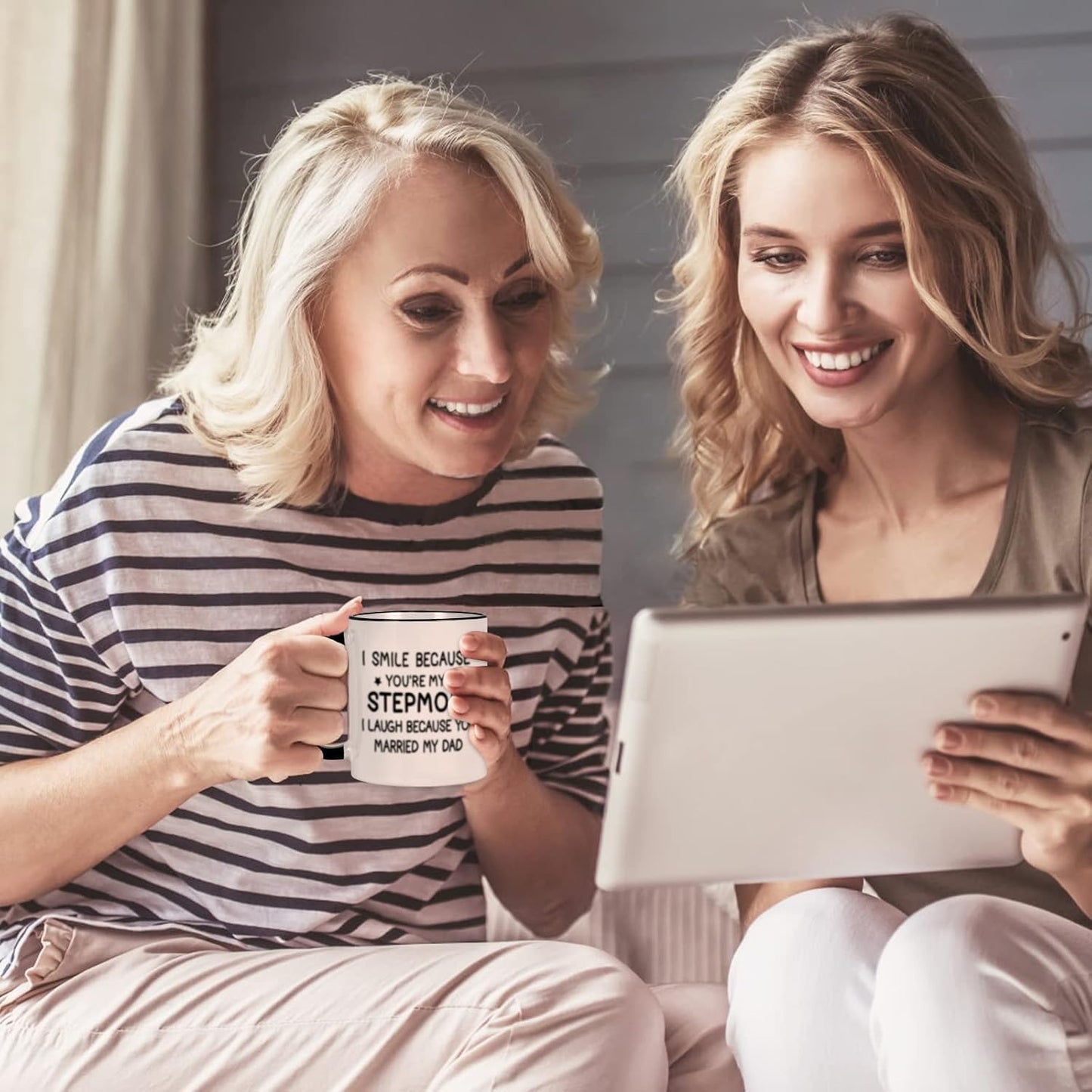 I Smile Because You Are My Stepmom Coffee Mug Funny Bonus Mom Gift from Stepdaughter Stepson Birthday Gift