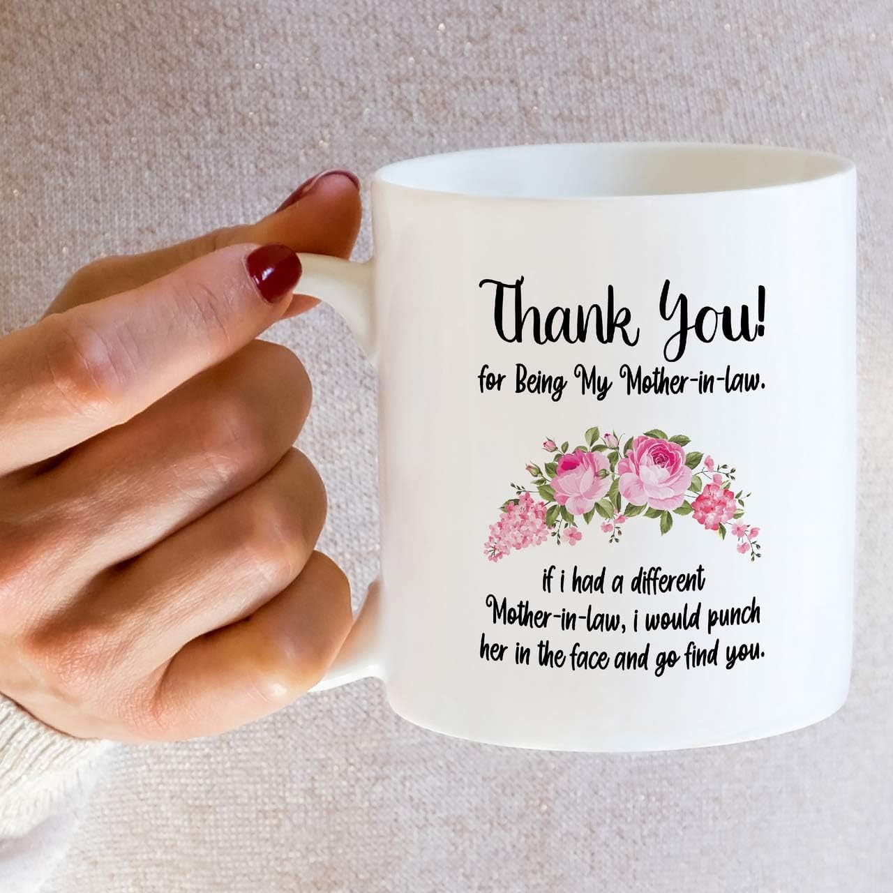 Thank You Mother in Law Coffee Mug Funny Gift for Mother in Law from Daughter in Law