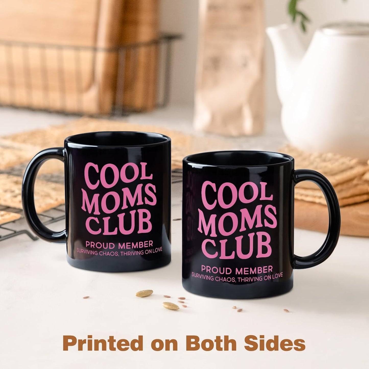 Cool Moms Club Coffee Mug Funny Mom Gift for New Mom Wife Sister Best Friend, Mothers Day Birthday Gift for Mom