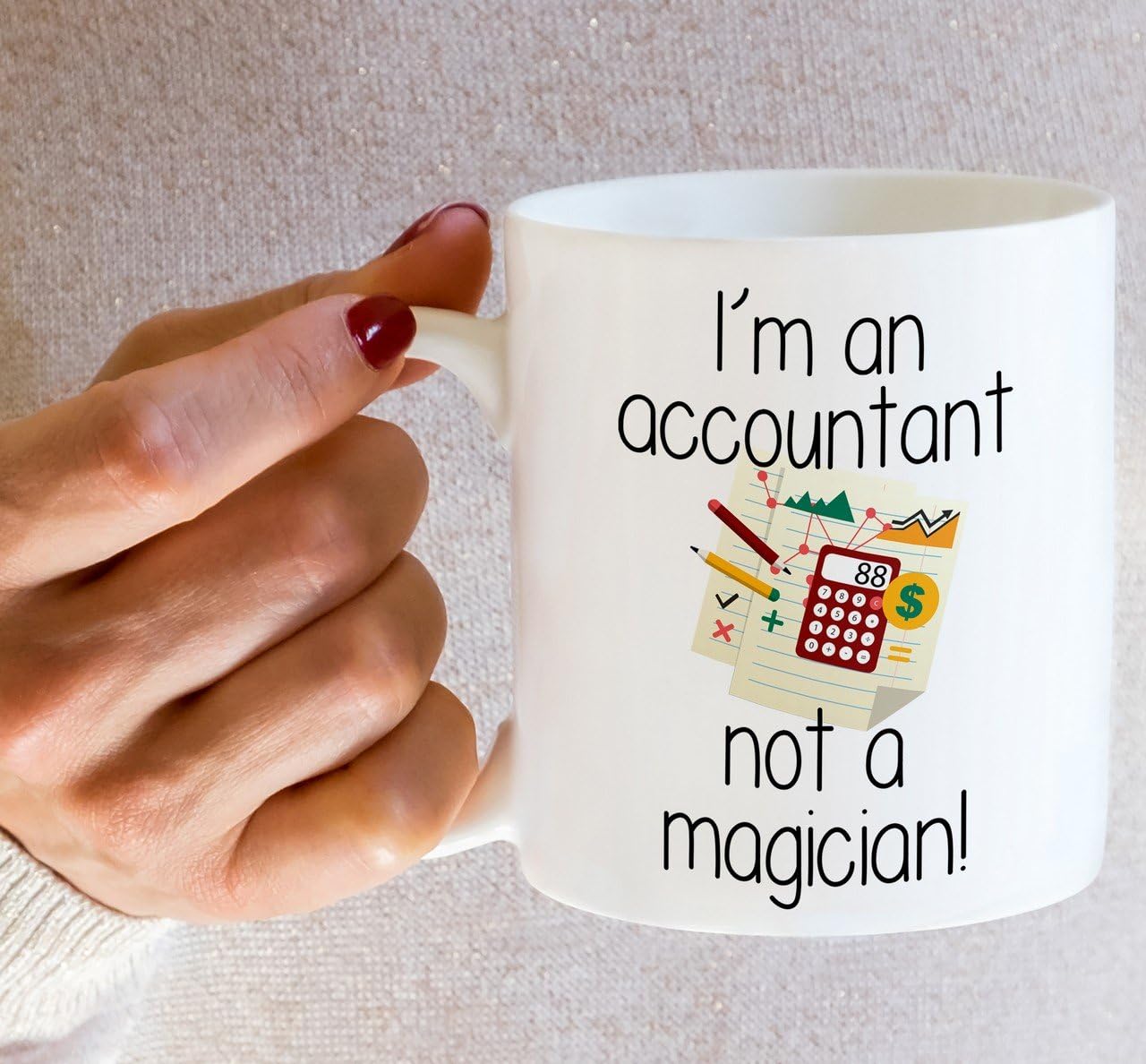 I'm An Accountant Not A Magician Funny Coffee Mug, Accountant Humor Gift for Office Coworker CPA, Birthday Christmas Gift