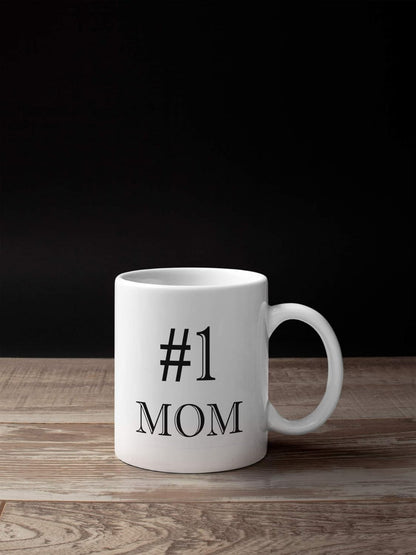 #1 Mom Ceramic Coffee Mug, World's Best Mother Gift for Mom, Mothers Day Birthday Christmas Gift from Daughter Son Kids