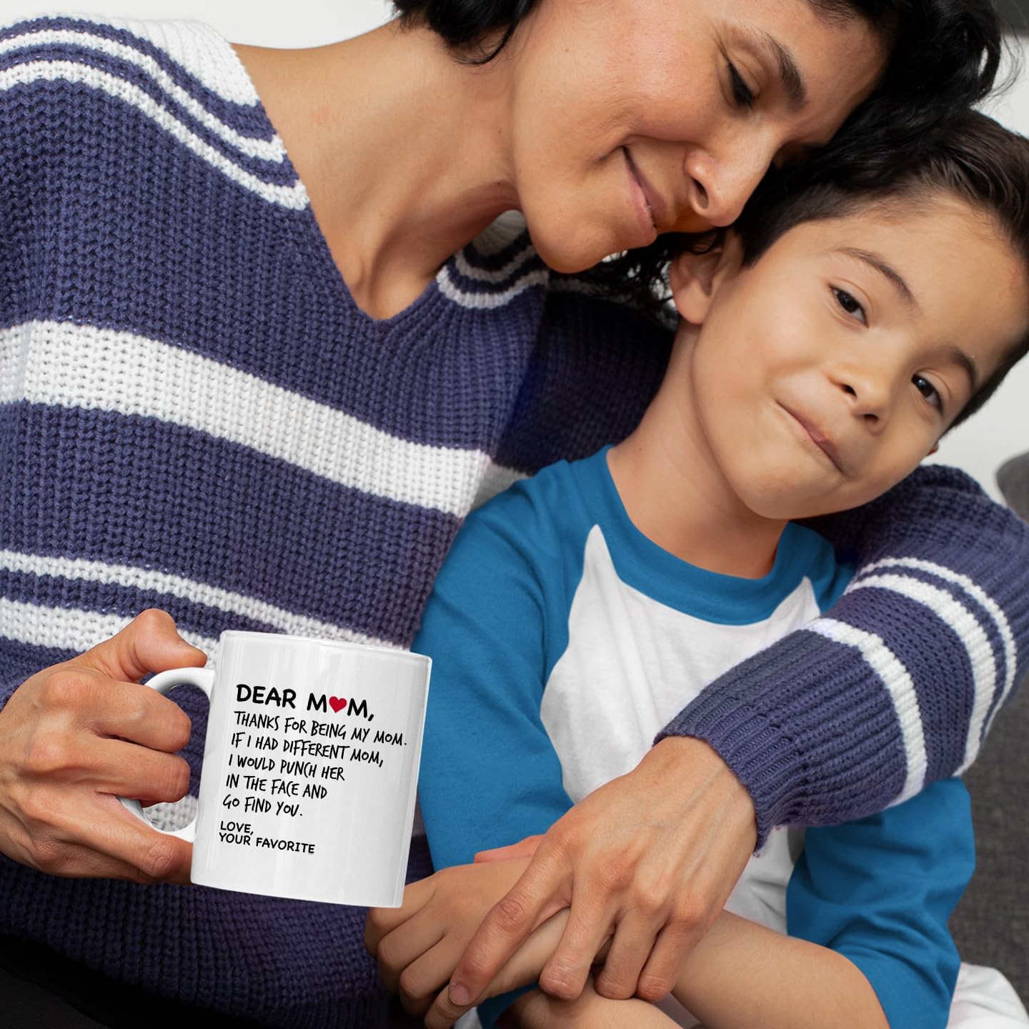 Dear Mom Coffee Mug Funny Gift for Mom from Daughter Son Kids Husband, Mothers Day Birthday Gift for Mom