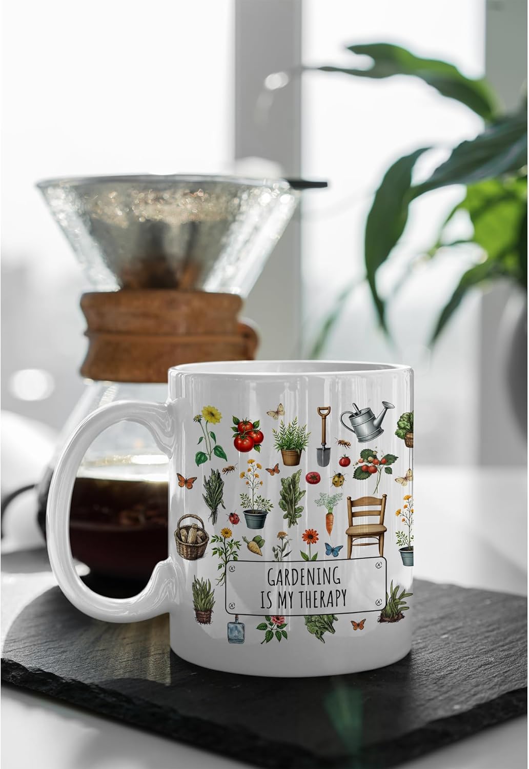 Gardening Is My Therapy Coffee Mug Funny Plant Lover Gift for Gardener Mom Wife