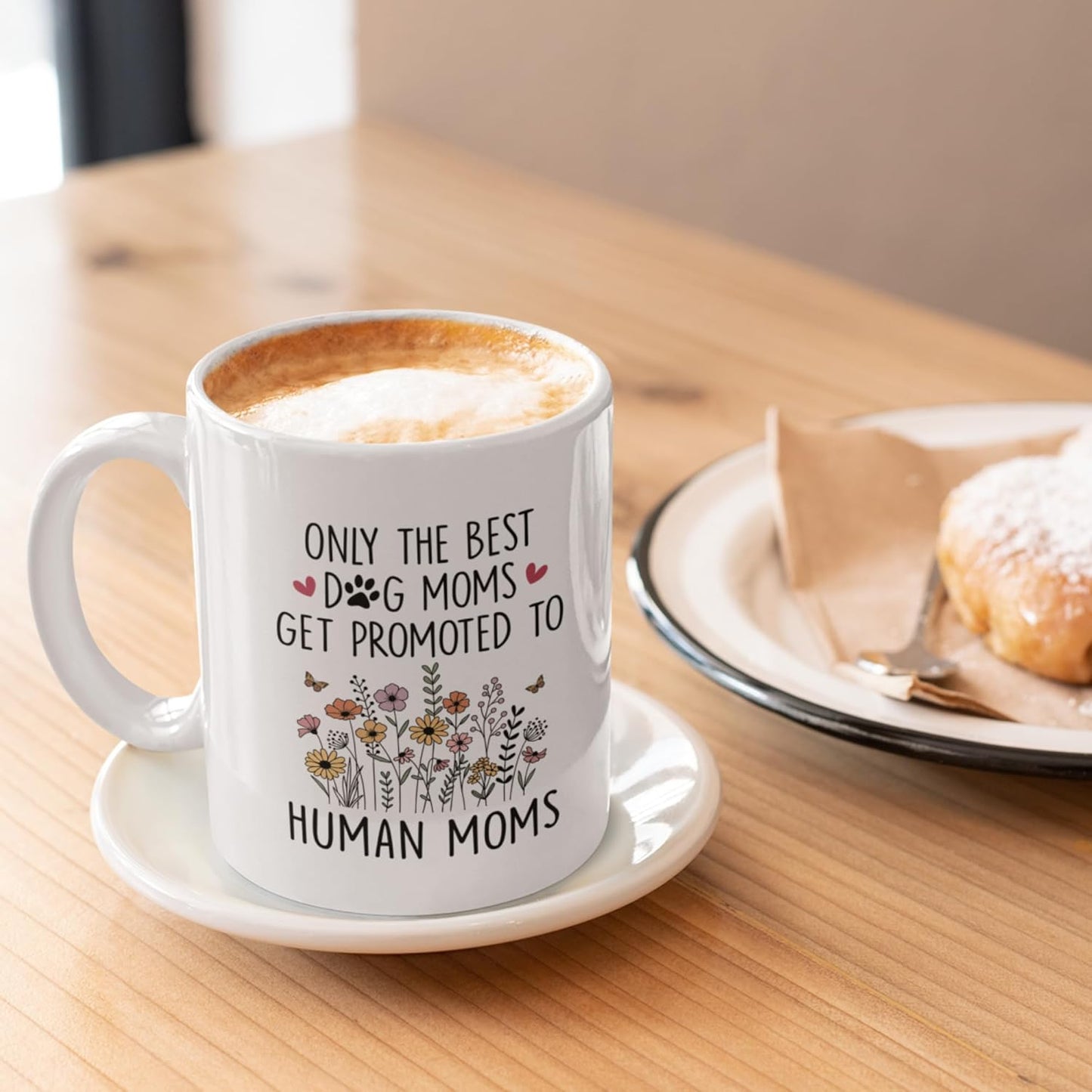 Only the Best Dog Moms Get Promoted to Mom Coffee Mug Pregnancy Announcement Gift for Dog Mom