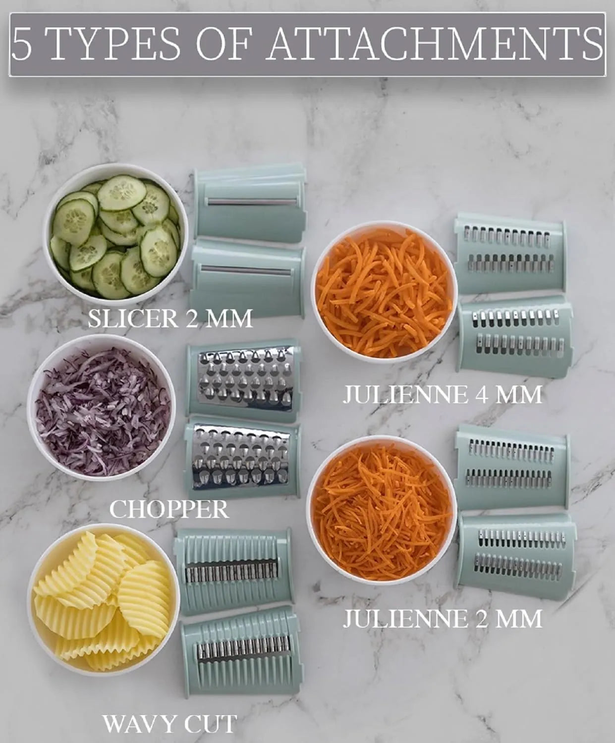5 In 1 Rotary Gourmet Cheese Grater