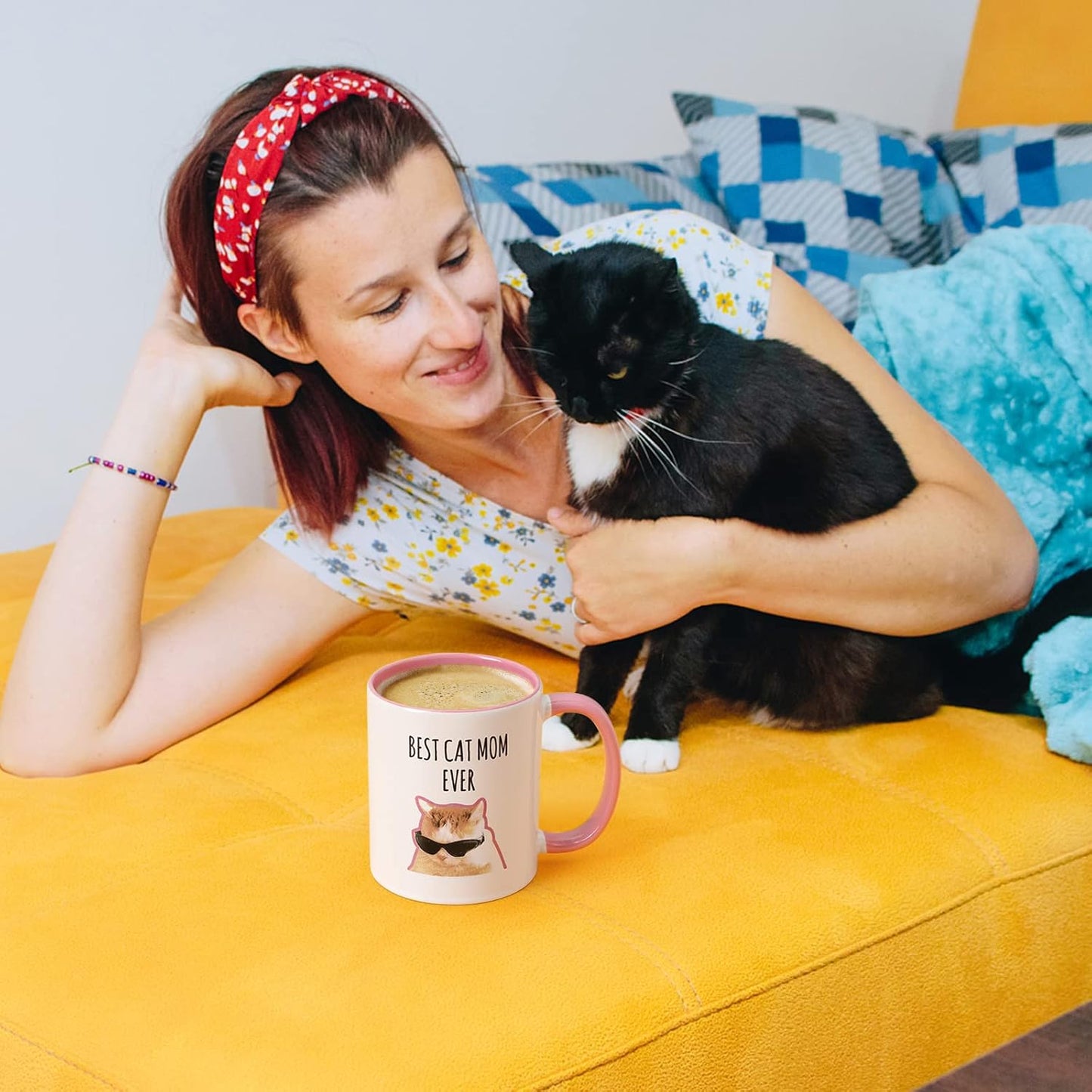 Best Cat Mom Ever Coffee Mug Gift for Cat Mom Women, Mothers Day Birthday Christmas Gift