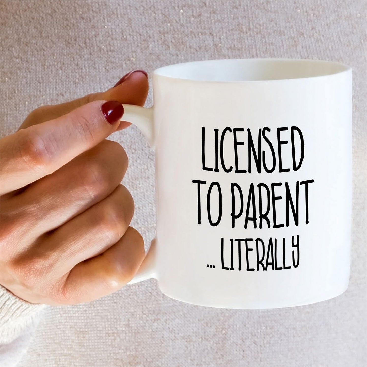 Licensed to Parent Literally Coffee Mug Funny Adoption Gift for New Adoptive Parents Mom Dad
