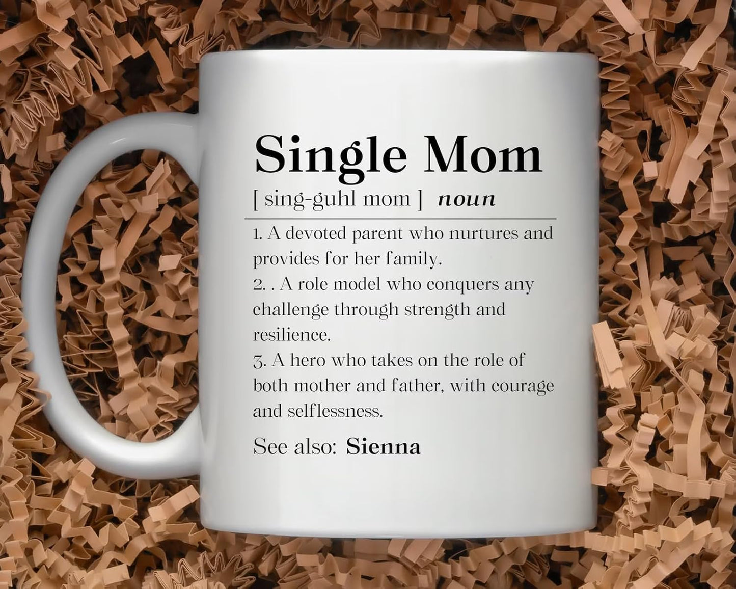 Single Mom Dictionary Definition Coffee Mug Inspirational Gift for Single Mom