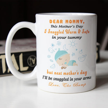 Pregnancy Announcement Coffee Mug, Expecting Mom Gift from Baby Bump, Mother To Be Baby Reveal Gift for Mom Birthday Mother's Day Christmas
