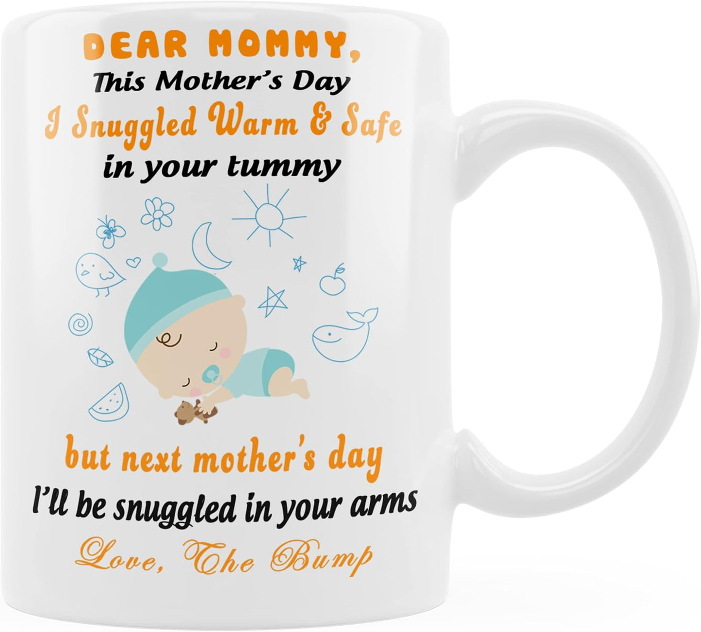 Pregnancy Announcement Coffee Mug, Expecting Mom Gift from Baby Bump, Mother To Be Baby Reveal Gift for Mom Birthday Mother's Day Christmas