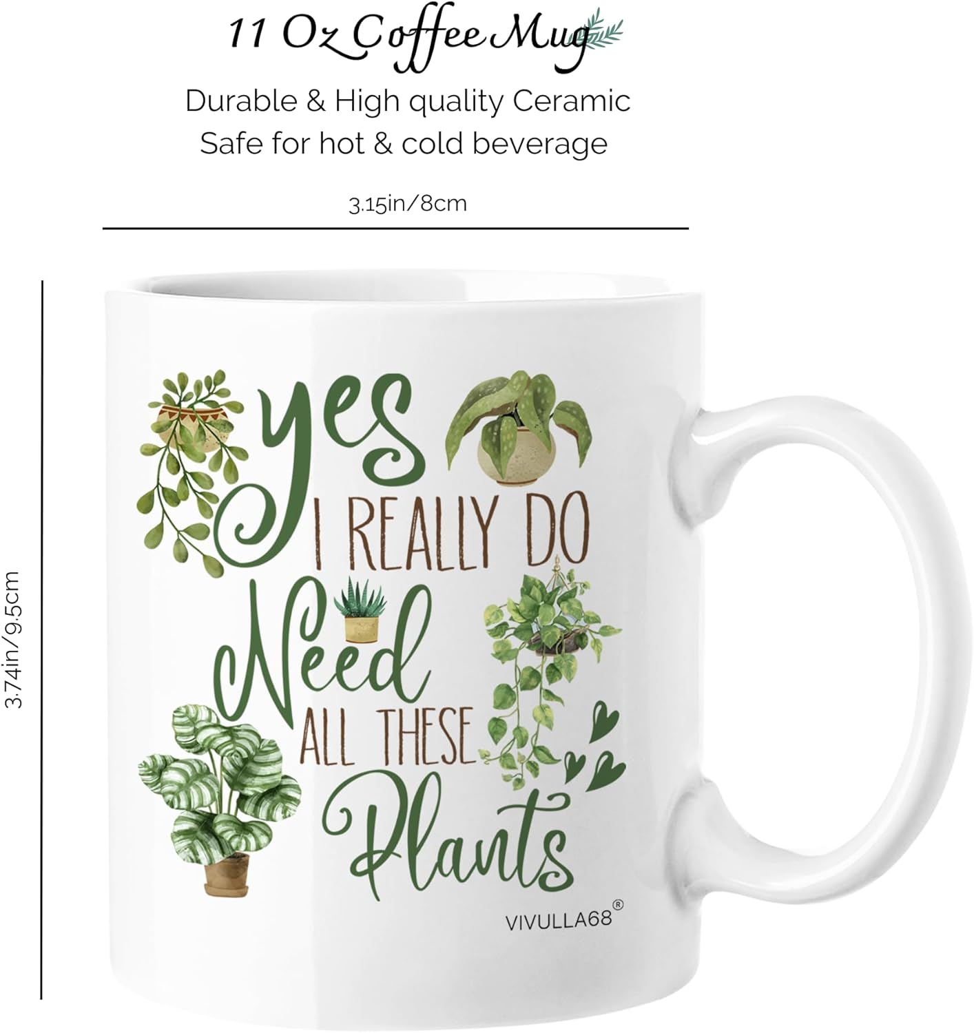 Plant Lover Coffee Mug Gardening Gift for Gardener Mom Dad Women Men, Birthday Christmas Gift