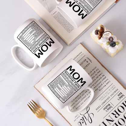 Mom Nutritional Facts Coffee Mug Funny Gift for Mom from Daughter Son Kids Birthday Mother's Day Gift