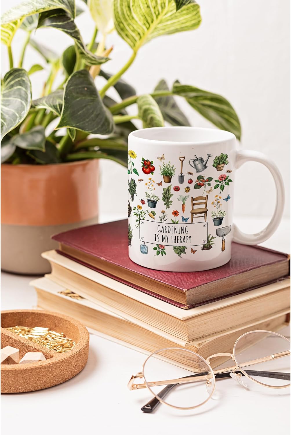 Gardening Is My Therapy Coffee Mug Funny Plant Lover Gift for Gardener Mom Wife
