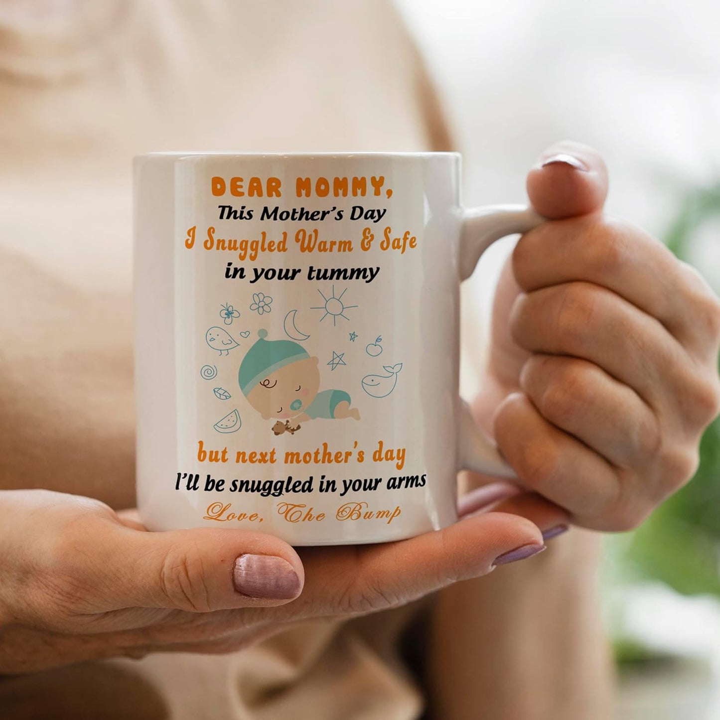 Pregnancy Announcement Coffee Mug, Expecting Mom Gift from Baby Bump, Mother To Be Baby Reveal Gift for Mom Birthday Mother's Day Christmas