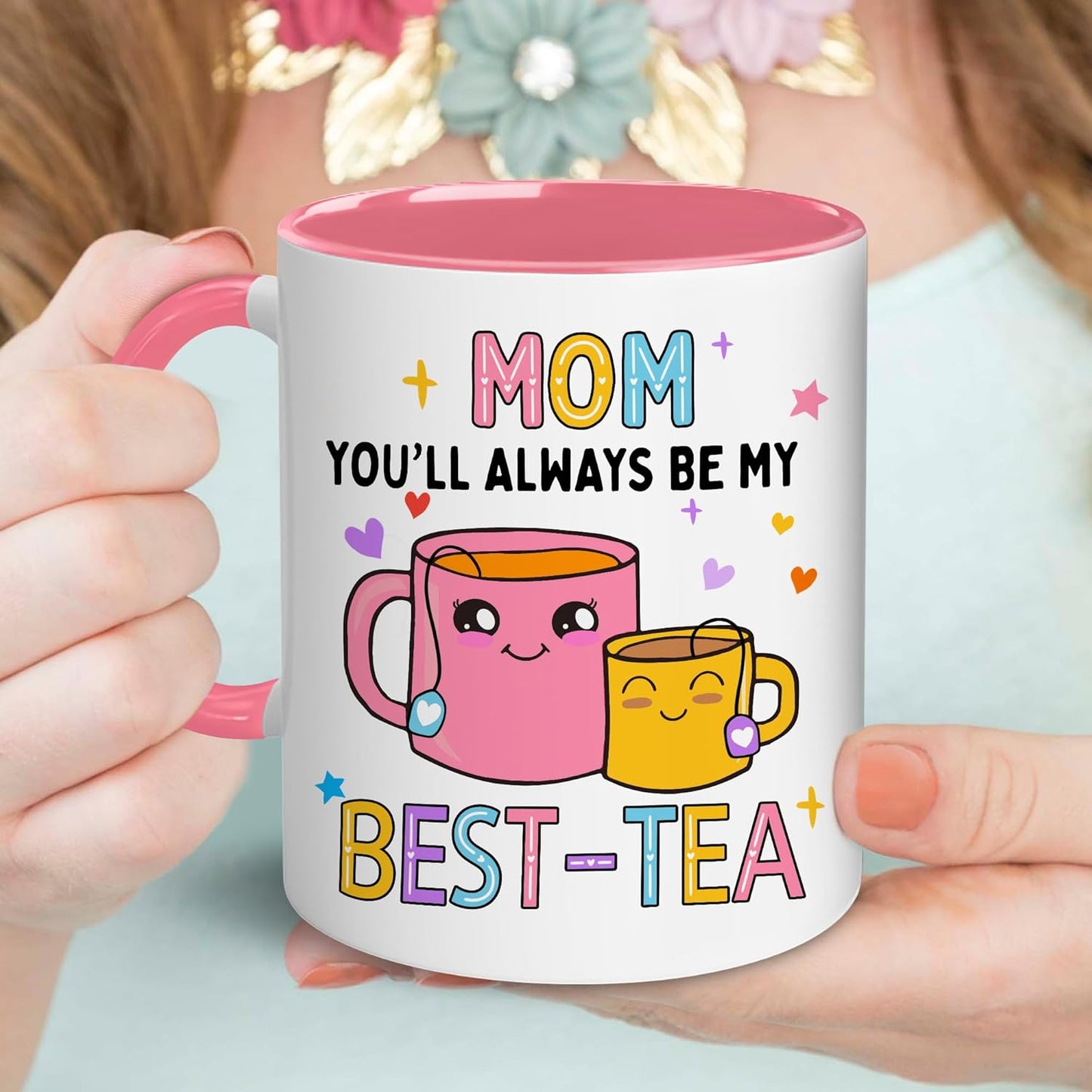 Mom Best Tea Coffee Mug Gift for Mom from Daughter Son Kids Husband, Birthday Mother's Day Christmas Gift