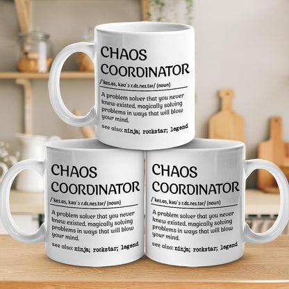 Chaos Coordinator Coffee Mug, Funny Gift for Boss Lady Teacher Mom Manager, Appreciation Birthday Christmas Gift
