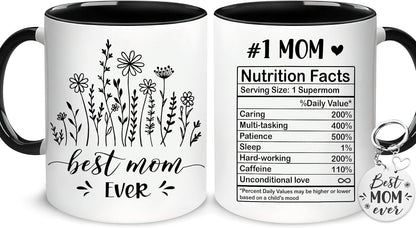 Best Mom Ever Coffee Mug, Gift for Mom Grandma Mother in Law from Daughter Son Kids, Birthday Mother's Day Christmas Gift Idea